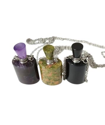 Imagem de Colar Aço Inox com Difusor de Ametista Frasco Elixir de Proteção e Espiritualidade