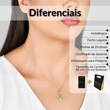 Imagem de Colar Arvore da Vida Semi Joias Banhado Ouro 18k Presente Mae Esposa Aniversario