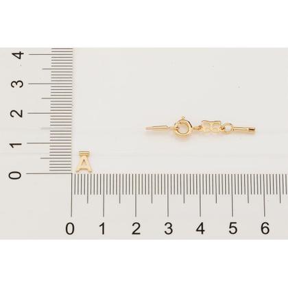 Imagem de Colar banhado ouro 3x 24k 18k e 22k feminino com inicial do nome fio nylon pingente letra rommanel 532041