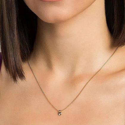 Imagem de Colar   banhado ouro 3x 24k 18k e 22k feminino com pingente coração elo grumet rommanel 532376