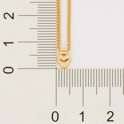 Imagem de Colar   banhado ouro 3x 24k 18k e 22k feminino com pingente coração elo grumet rommanel 532376