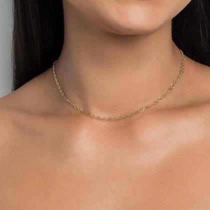 Imagem de Colar  banhado ouro 3x 24k 18k e 22k  feminino coração elos corações diamantados rommanel 42 cm 532413