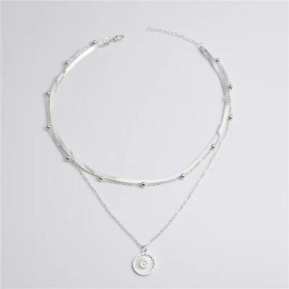 Imagem de Colar Chocker em Camadas Feminino Pingente Minimalista Luxo