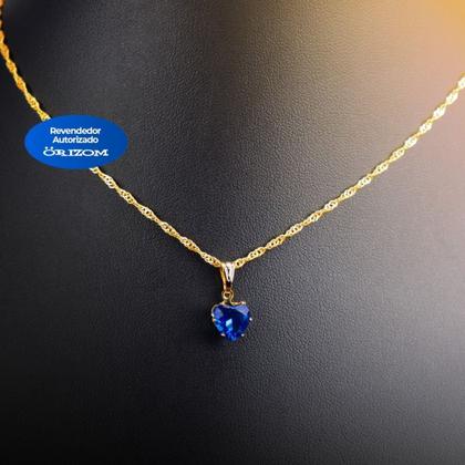 Imagem de colar choker banhado aço inox coraçao zirconia feminino moda delicado presente qualidade premium