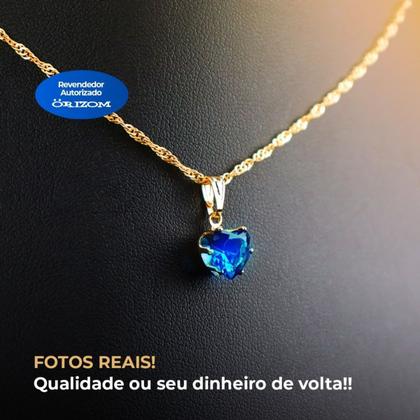 Imagem de colar choker banhado aço inox coraçao zirconia feminino moda delicado presente qualidade premium