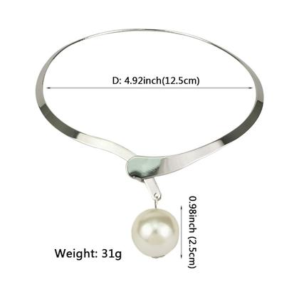 Imagem de Colar Choker Dourado Feminino Pérola Luxuoso Para Festa