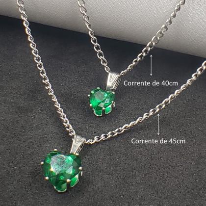 Imagem de Colar Choker Duplo Feminino em aço inox Gargantilha Coração