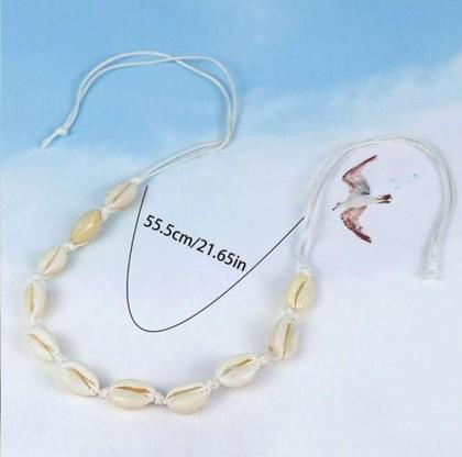 Imagem de Colar Choker Feminino Masculino Conchas Búzios estrela do Mar Fio Encerado Gargantilha Tendência Moda Verão Praia