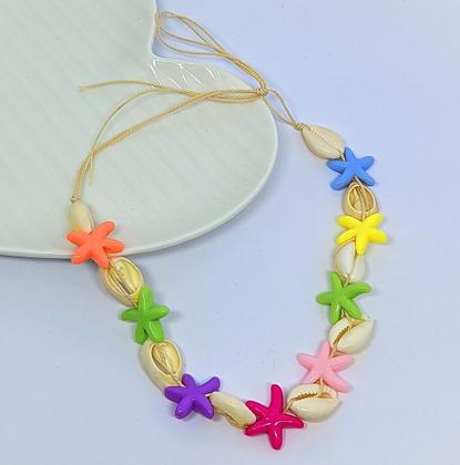 Imagem de Colar Choker Feminino Masculino Conchas Búzios estrela do Mar Fio Encerado Gargantilha Tendência Moda Verão Praia