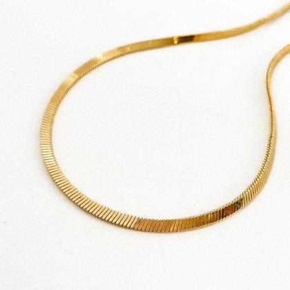Imagem de Colar Choker Fita Laminada 3mm Banhada a Ouro 18k