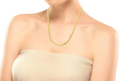 Imagem de Colar Choker Fita Laminada 4mm Banhada Ouro 18k