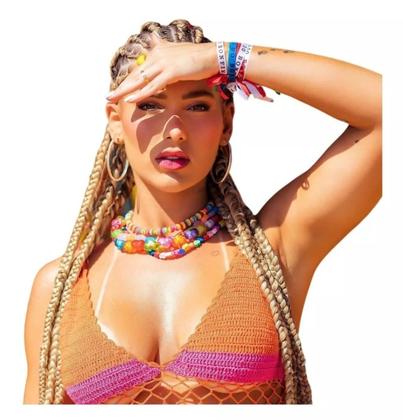 Imagem de Colar Choker Gargantilha Miçangas Coloridas Smile Virginia Zé Tendência Moda Blogueira Cordão Praia Verão