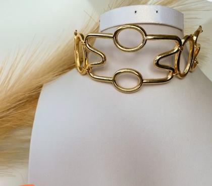 Imagem de Colar Choker Inspiração Thassia Naves Folheado Ouro 18k Dourado Moda Blogueira Lançamento Tendência Gargantilha