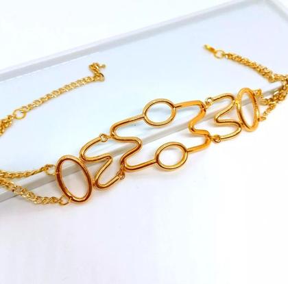 Imagem de Colar Choker Inspiração Thassia Naves Folheado Ouro 18k Dourado Moda Blogueira Lançamento Tendência Gargantilha