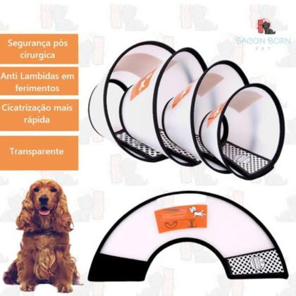 Imagem de Colar Cirúrgico Elizabetano Pet Proteção Cachorro Cão Gato-7