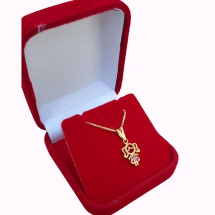 Imagem de Colar Com 1 Pingente Filha Menina Folheado Em Ouro 18K- Mãe