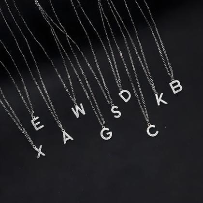Imagem de Colar com Pingente de Nome e Letras em Prata 925 com Zircônia - Para Meninas