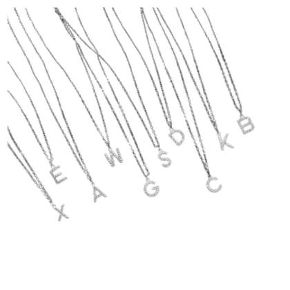 Imagem de Colar com Pingente de Nome e Letras em Prata 925 com Zircônia - Para Meninas