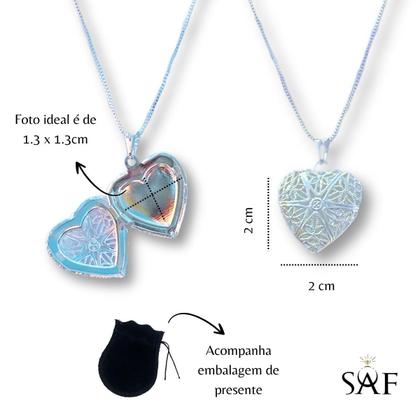 Imagem de Colar com Pingente Relicário De Coração Com Foto