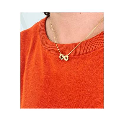 Imagem de Colar com pingentes Filhos dois meninos com zirconia banhado Ouro