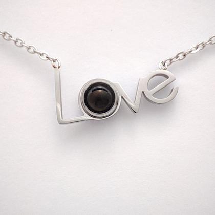 Imagem de Colar Conjunto Love Presente Aniversário Esposa Projeção Eu Te Amo 100 Idiomas + Porta Jóias + Dedicatória