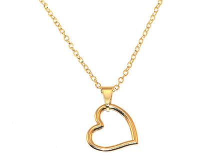 Imagem de Colar Cordão Coração Vado Amor Folheado Ouro 18k