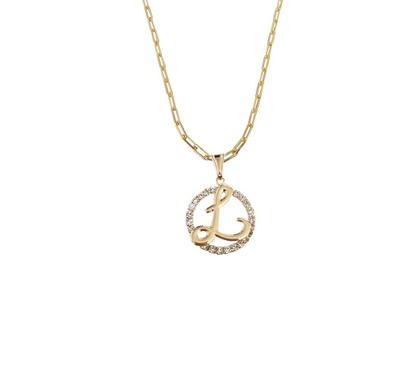 Colar Cordão Corrente Feminina Pingente Mandala Top Luxo letra inicial L brilhante Banhado em Ouro 18k. - Anaisa Semijoias Imagem de Colar Cordão Corrente Feminina Pingente Mandala Top Luxo letra inicial L brilhante Banhado em Ouro 18k.