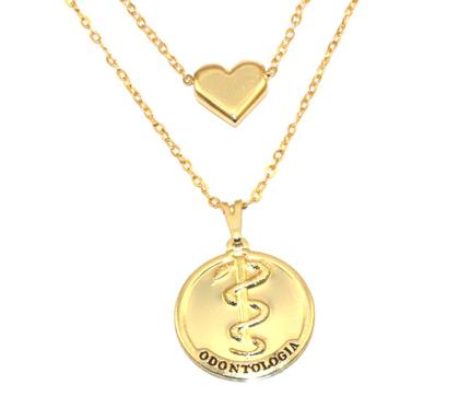 Imagem de Colar Cordão Duplo Profissão Odontologia Dentista Folheado