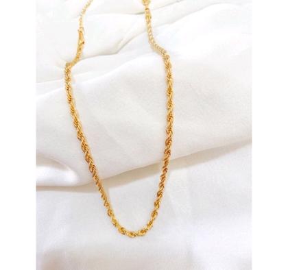 Imagem de Colar Cordão Feminino elos Baiano Torcido Folheado Ouro 18k  / Choker Gargantilha Prata/ Dourado Tendência Moda
