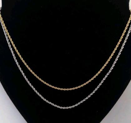 Imagem de Colar Cordão Feminino elos Baiano Torcido Folheado Ouro 18k  / Choker Gargantilha Prata/ Dourado Tendência Moda