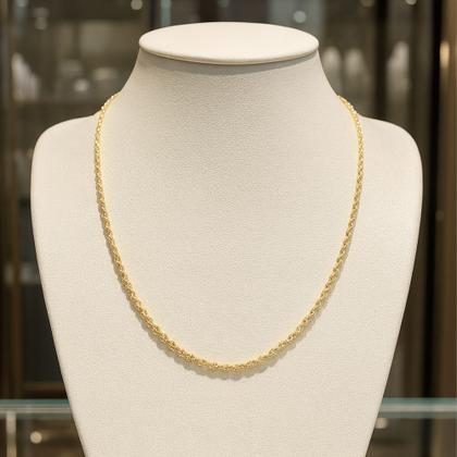Imagem de Colar Cordao Fita Torcido 40 cm Folheada Ouro 18k