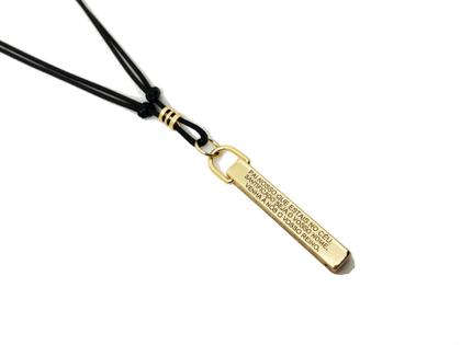 Imagem de Colar Cordão Pai Nosso Masculino Feminino Regulável Dourado