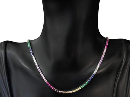 Imagem de Colar Corrente Chocker Gargantilha Riviera Color - Prata925