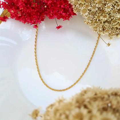 Imagem de Colar Corrente com Elos Duplos Folheado em Ouro 18k SoftJoias 