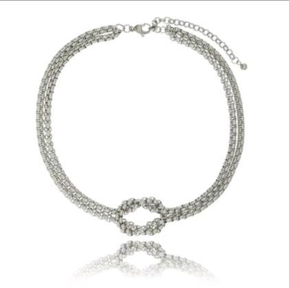 Imagem de Colar Corrente Feminino Elo Duplo elos 6mm com Nó Folheado Ouro Dourado com Prata Inspiração Blogueira Feminina 2024