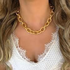 Imagem de Colar Corrente feminino Elos Grosso Folheado a Ouro 18K/ Moda Blogueira Dourado