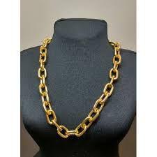 Imagem de Colar Corrente feminino Elos Grosso Folheado a Ouro 18K/ Moda Blogueira Dourado