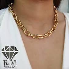 Imagem de Colar Corrente feminino Elos Grosso Folheado a Ouro 18K/ Moda Blogueira Dourado