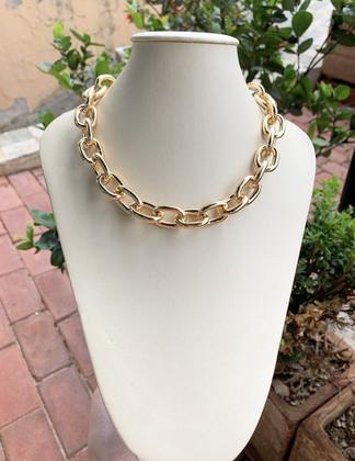 Imagem de Colar Corrente feminino Elos Grosso Folheado a Ouro 18K/ Moda Blogueira Dourado