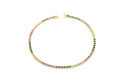 Imagem de Colar Corrente Feminino Gargantilha Choker Riviera Folheado