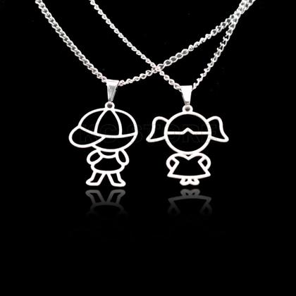 Imagem de colar corrente feminino infantil banhado a prata não escurece menino filho em aço inox não escurece