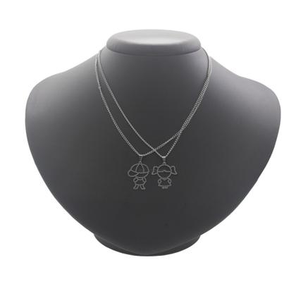 Imagem de colar corrente feminino infantil banhado a prata não escurece menino filho em aço inox não escurece