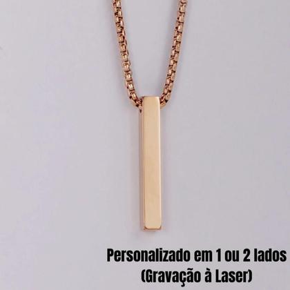 Imagem de Colar Corrente Gravação Personalizada A laser 4 Cores Luxo