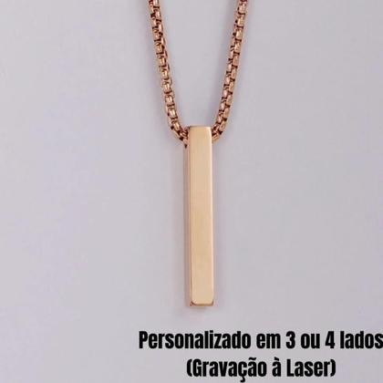 Imagem de Colar Corrente Gravação Personalizada A laser 4 Cores Luxo