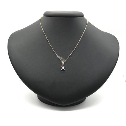 Imagem de COLAR CORRENTE OLHO GREGO FOLHEADO A OURO DOURADO CORRENTE FEMININO choker gargantilha