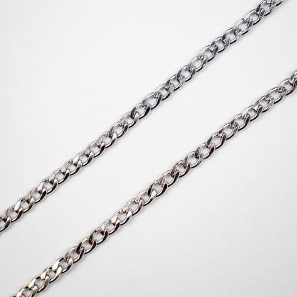 Imagem de Colar Corrente Tridente MP com rosa 2,5 cm Metal Niquelado