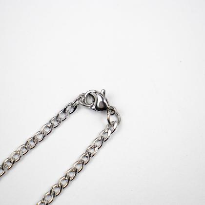 Imagem de Colar Corrente Tridente MP com rosa 2,5 cm Metal Niquelado