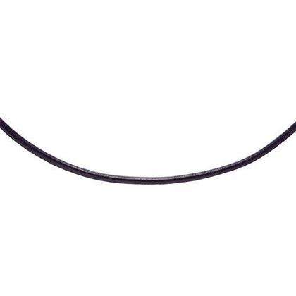 Imagem de Colar Couro Natural Grego Preto 60 centímetros Fecho E Terminais Em Prata de Lei 925