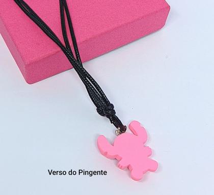 Imagem de Colar da Amizade Crianças Infantil Disney com Pingente Lilo e Stitch 3D Codão Fio encerado Ajustável Lembrancinha