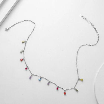 Imagem de Colar de Borla com Zircônia - Banhado a Ouro - Gargantilha para Mulheres